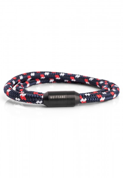 Mare Nylon Bracelet Mattschwarz - Blau-Multicolor