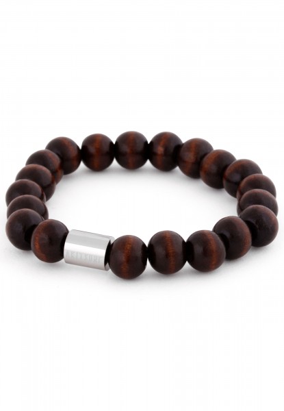 Bracelet en Bois d'Artem - Marron - Argent