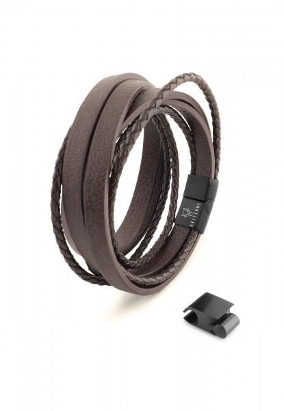 Dark Matter Synthetic Leather Bracelet - Black Brown