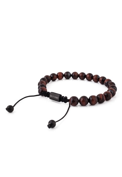 Pulsera Venatio Perla Negra-rojo ojo de tigre