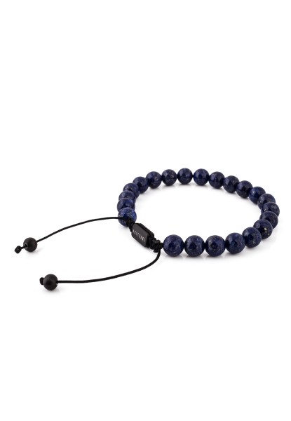 Venatio Beaded Bracelet Black-Lapis Blue