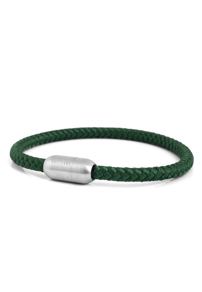 Pulsera de Nylon Silvus - Plata Mate - Verde Oscuro